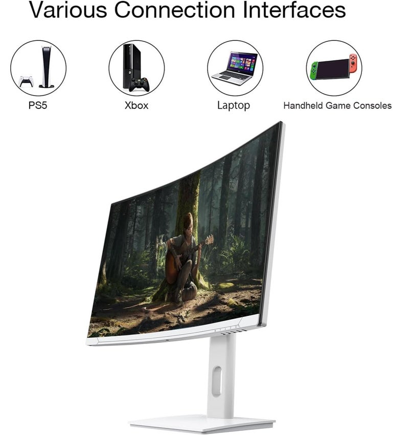 JN 27" Gaming Monitor Full HD 1080P 1920x1080 280Hz, DP1.4, HDMI2.1, FreeSync & G-Sync Compatible, 1ms (VRB), Curved VA Screen - Image 2